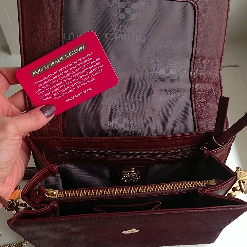 Vince Camuto Burgundy Cowhide shoulder bag - Picture 7 of 8